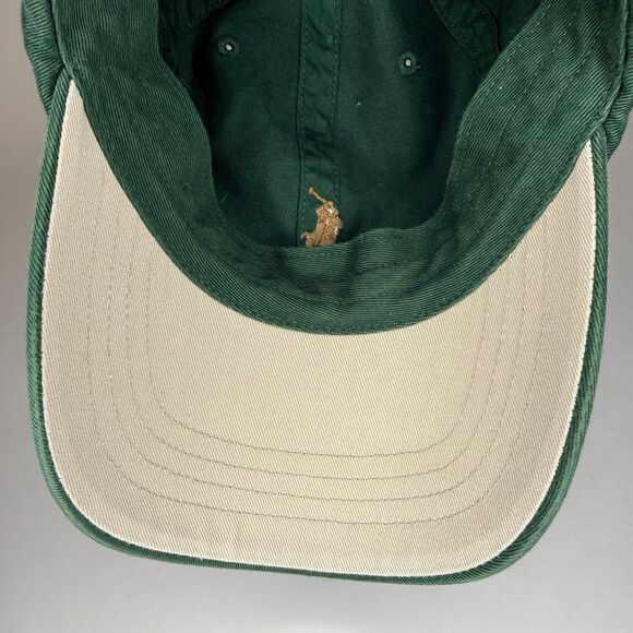 VTG Polo Ralph Lauren Hat Leather Strap Mens One Size Green Embroidered Pony - Picture 5 of 8